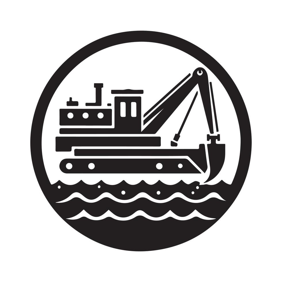 Eye Catching Dredger Silhouette Vectors Art for Designers