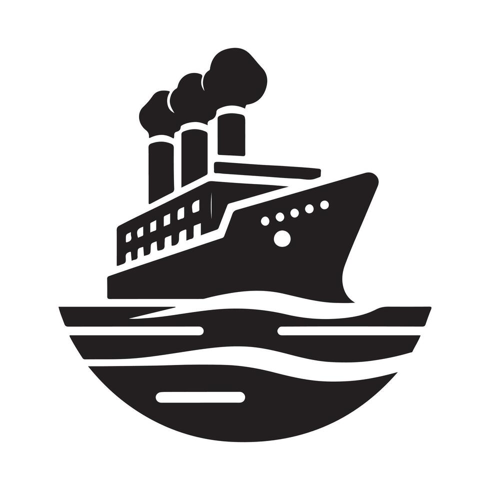 Superbly Detailed Icebreaker Silhouette Vectors Graphics