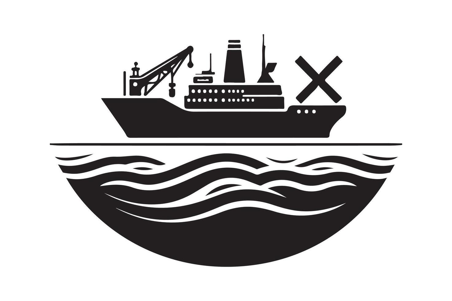 Research Vessel Silhouette Vectors Designs for Digital Projects