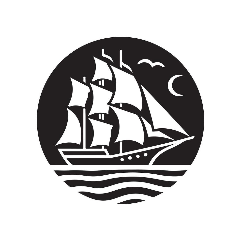 High-Quality Ketch Silhouette Vectors for Marine Projects