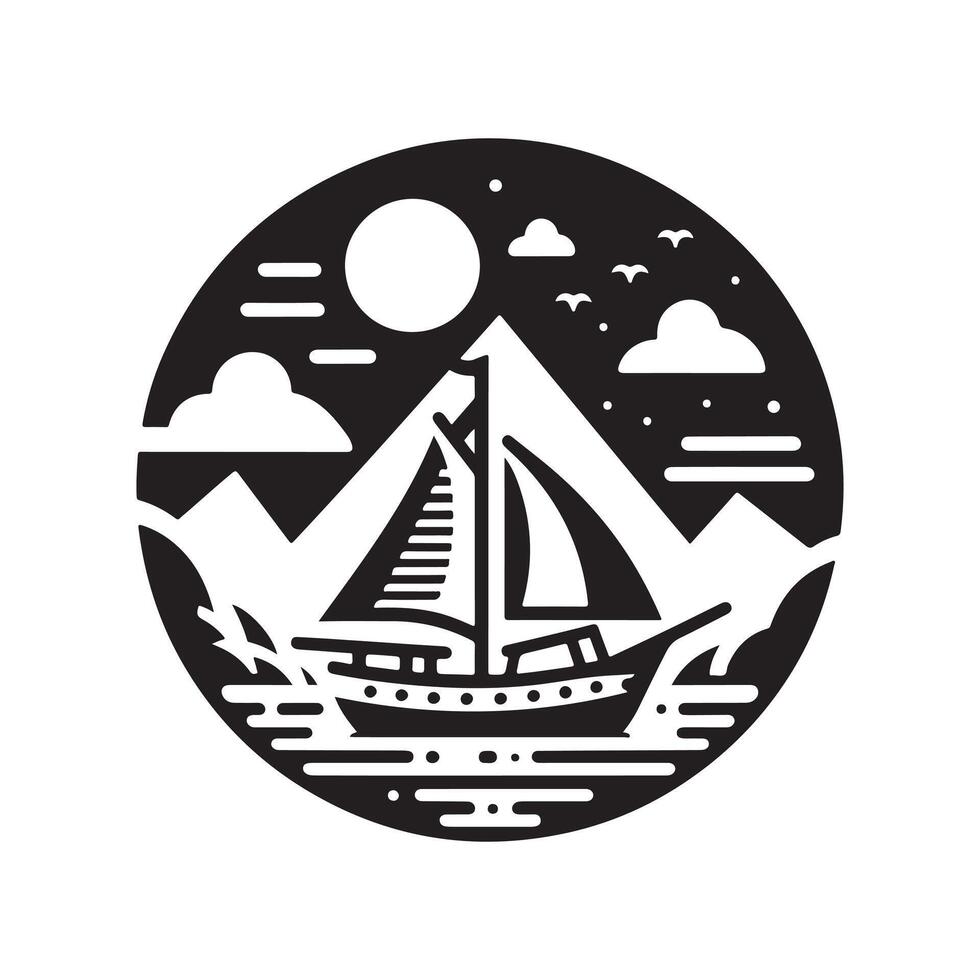 Ketch Silhouette Vectors for Modern Nautical Art