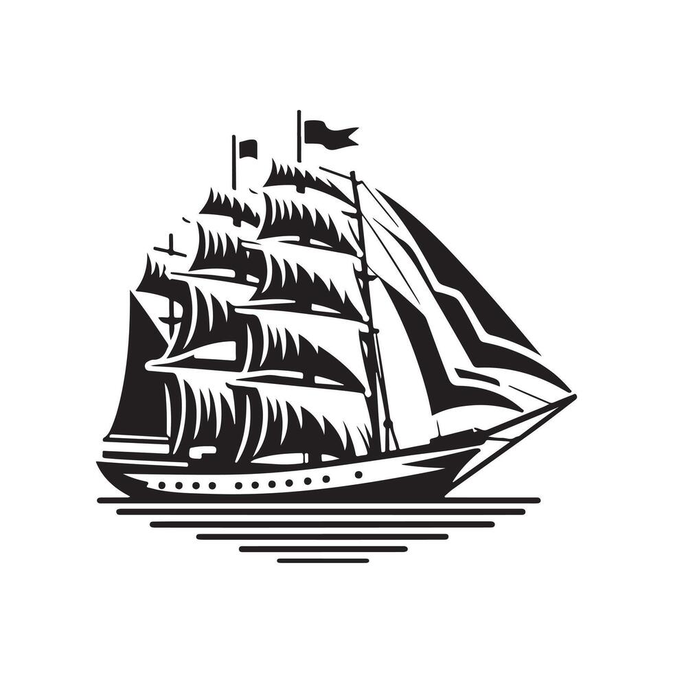 Ketch Silhouette Vectors Images for Branding Materials