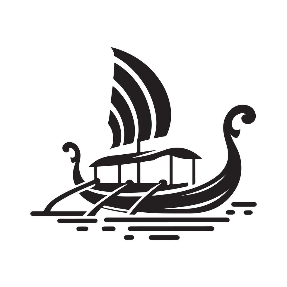 Unique Sampan Silhouette Vectors for Creative Projects