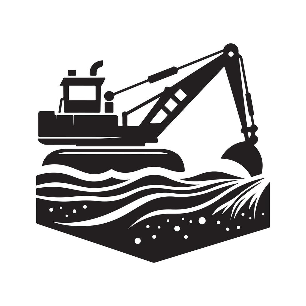 Innovative Dredger Silhouette Vectors Art for Professionals