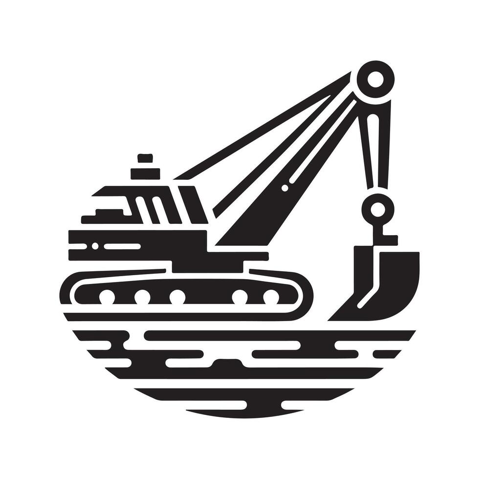 Modern Dredger Silhouette Vectors Art for Designers
