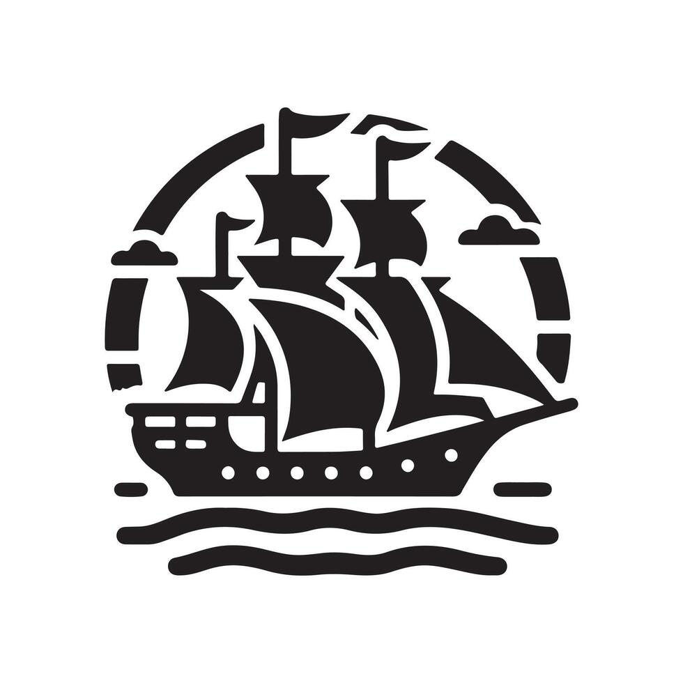 Ketch Silhouette Vectors for Coastal-Themed Branding