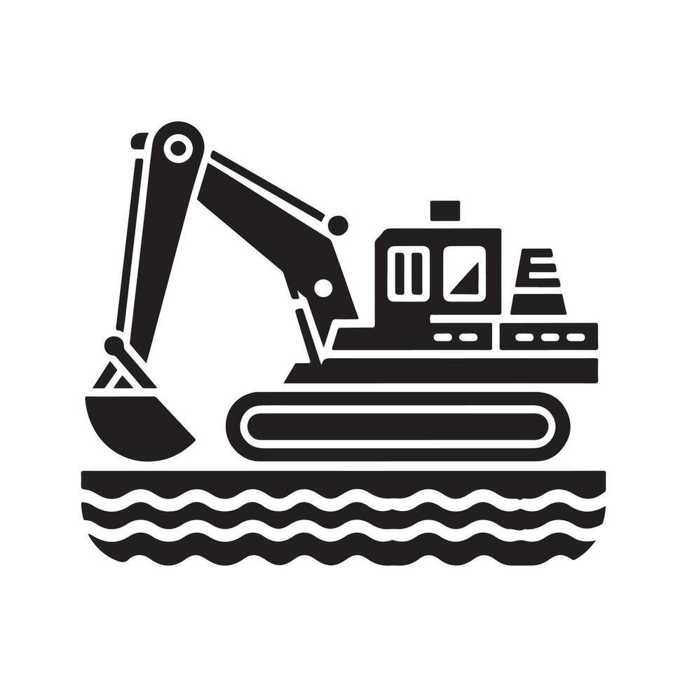 Dredger Silhouette Vectors Graphics for Digital and Print Use