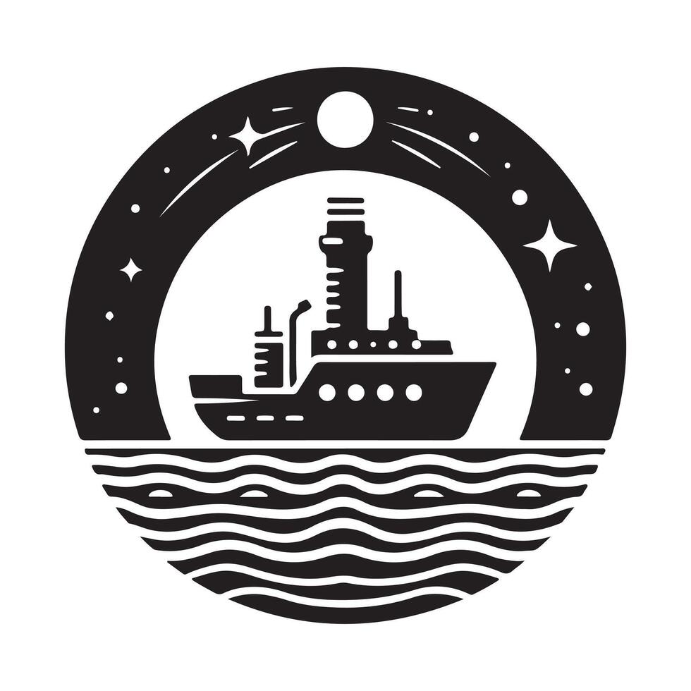 Research Vessel Silhouette Vectors Illustrations for Creatives
