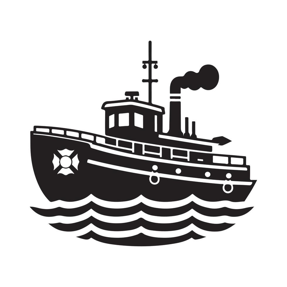 Fireboat Silhouette Vectors Graphics for Unique Creations
