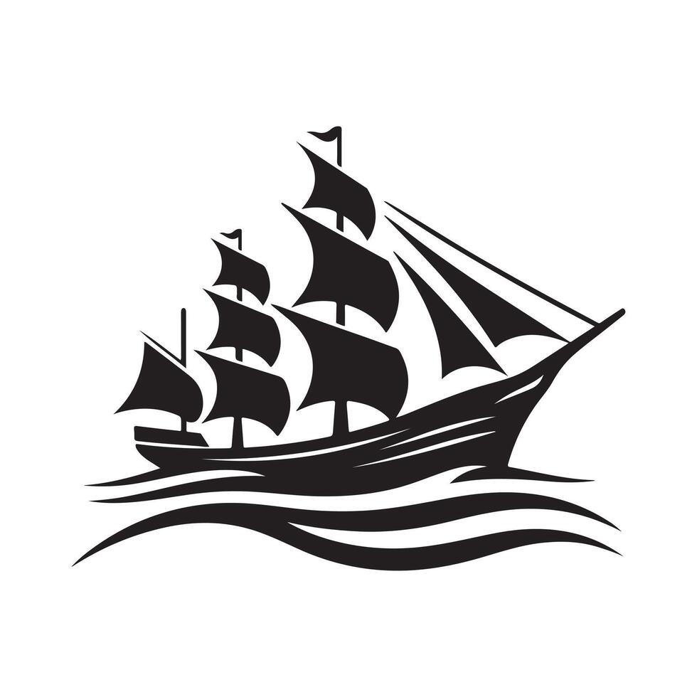 Versatile Whaling Ship Silhouette Vectors Art for Digital and Print
