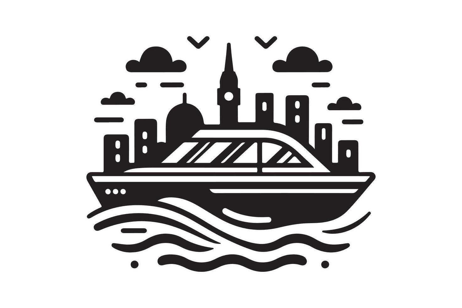 Best Water Taxi Silhouette Vectors Illustrations for Designers