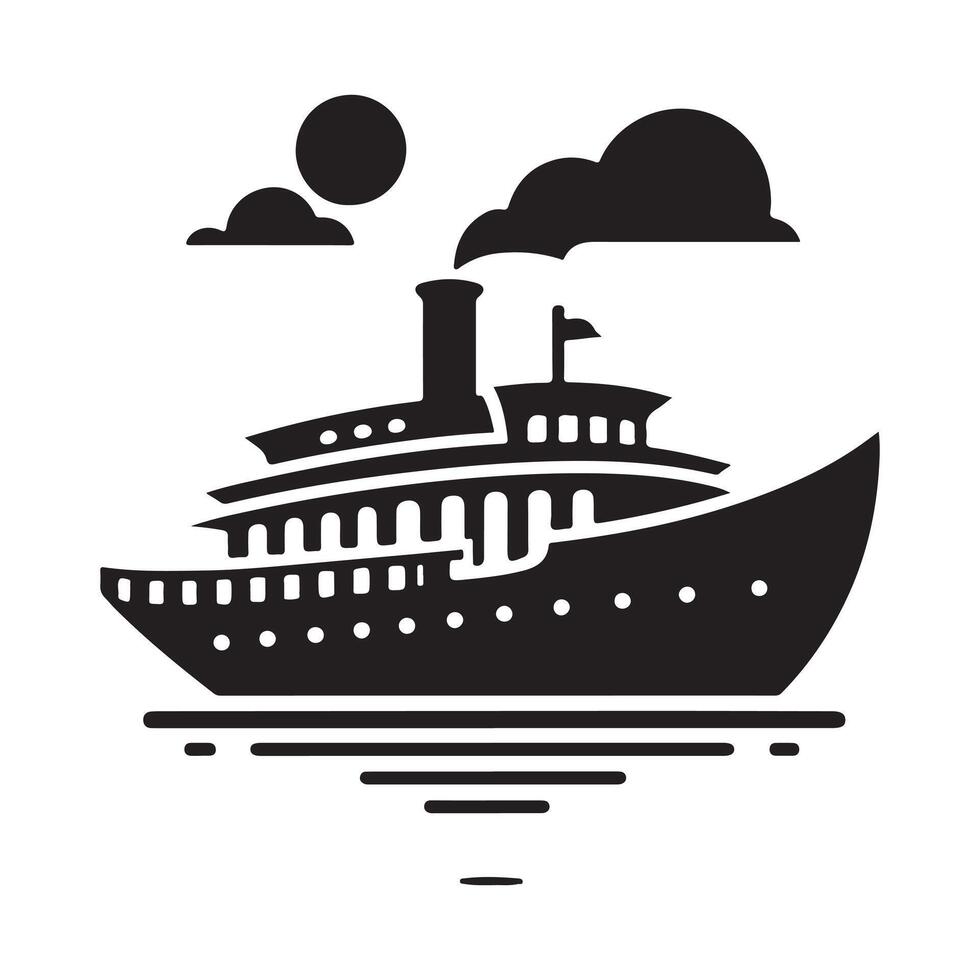 Elegant Fireboat Silhouette Vectors Graphics for Branding