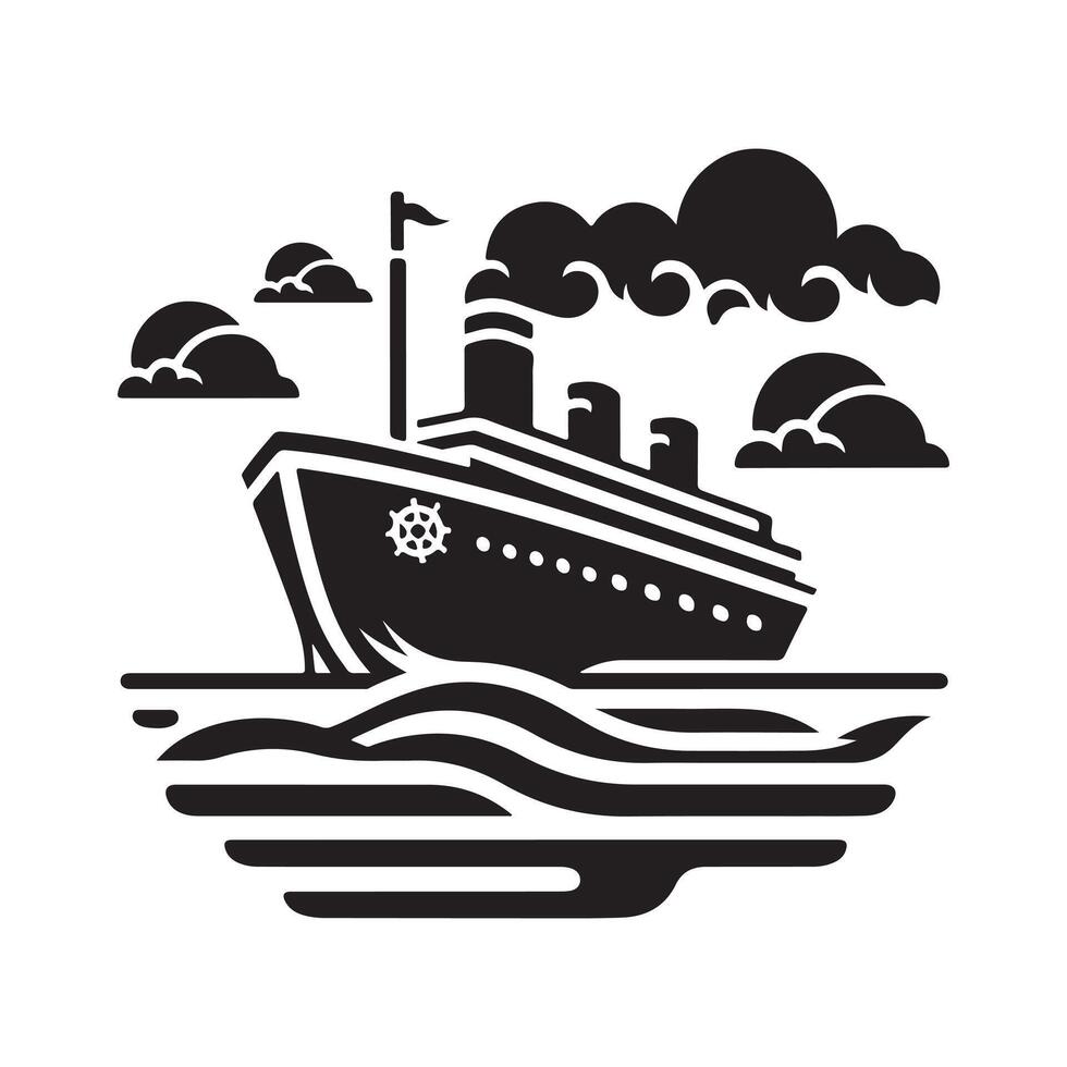 High Resolution Research Vessel Silhouette Vectors Art Collection