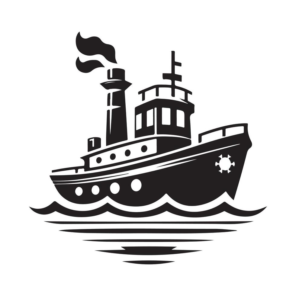 Customizable Fireboat Silhouette Vectors Designs for Creatives