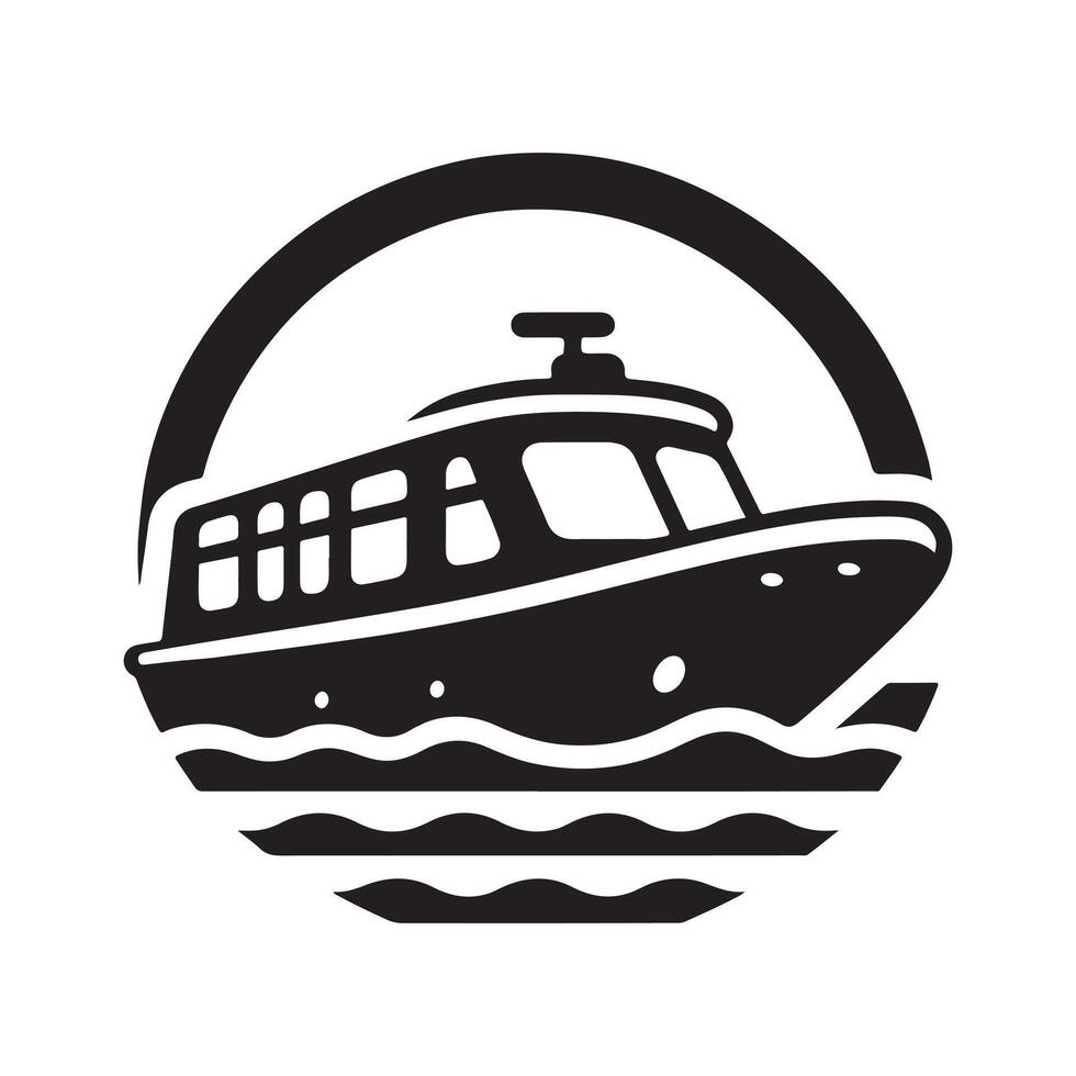 Detailed Water Taxi Silhouette Vectors Artwork for Print Media