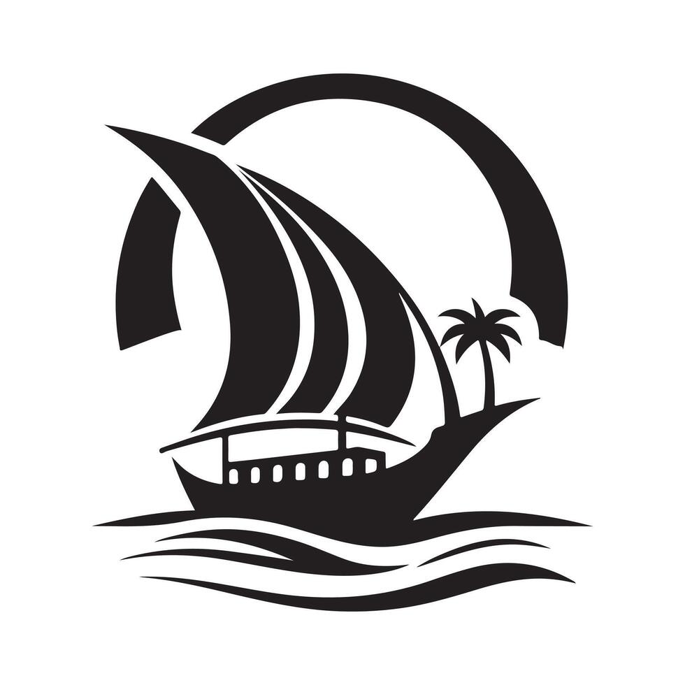 Feluca Silhouette Vectors for Cultural and Traditional Themes