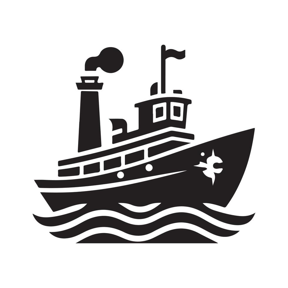 Unique Fireboat Silhouette Vectors Illustrations in Various Styles