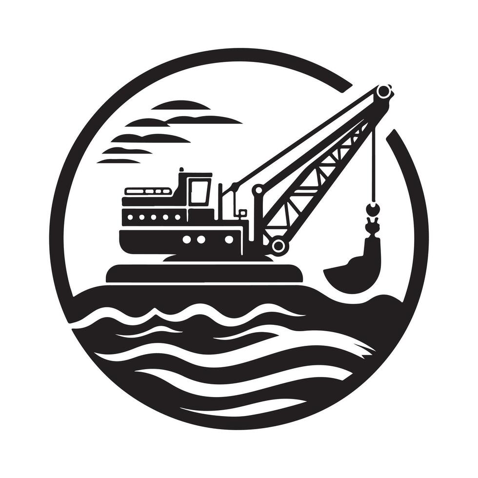 Dredger Silhouette Vectors Designs for Social Media Creatives
