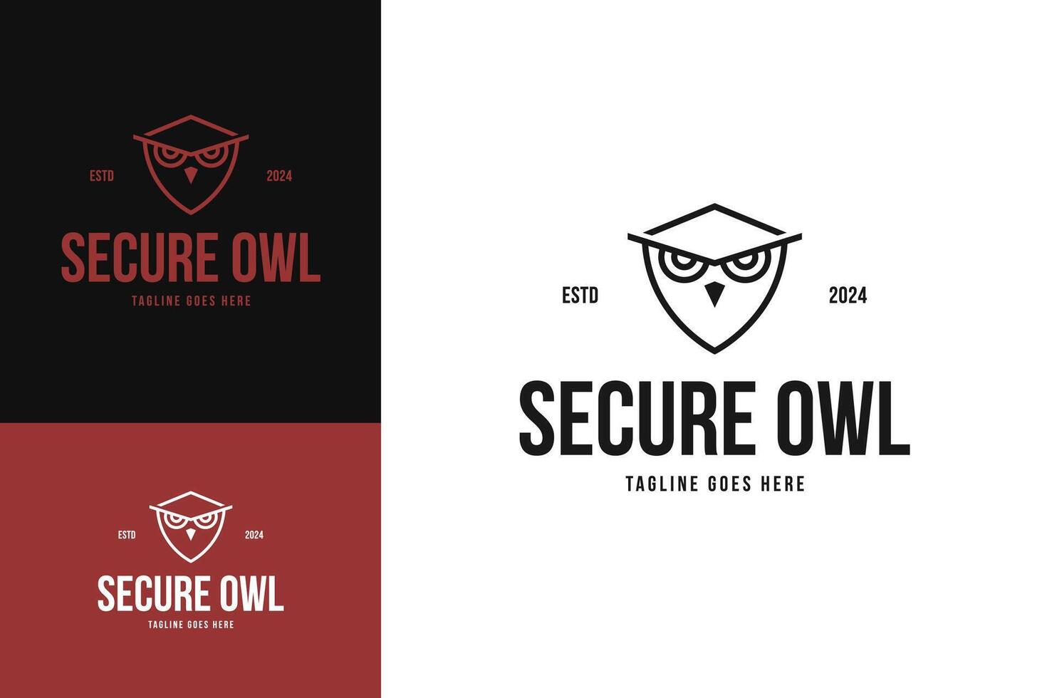 Owl shield logo design for security template symbol vector