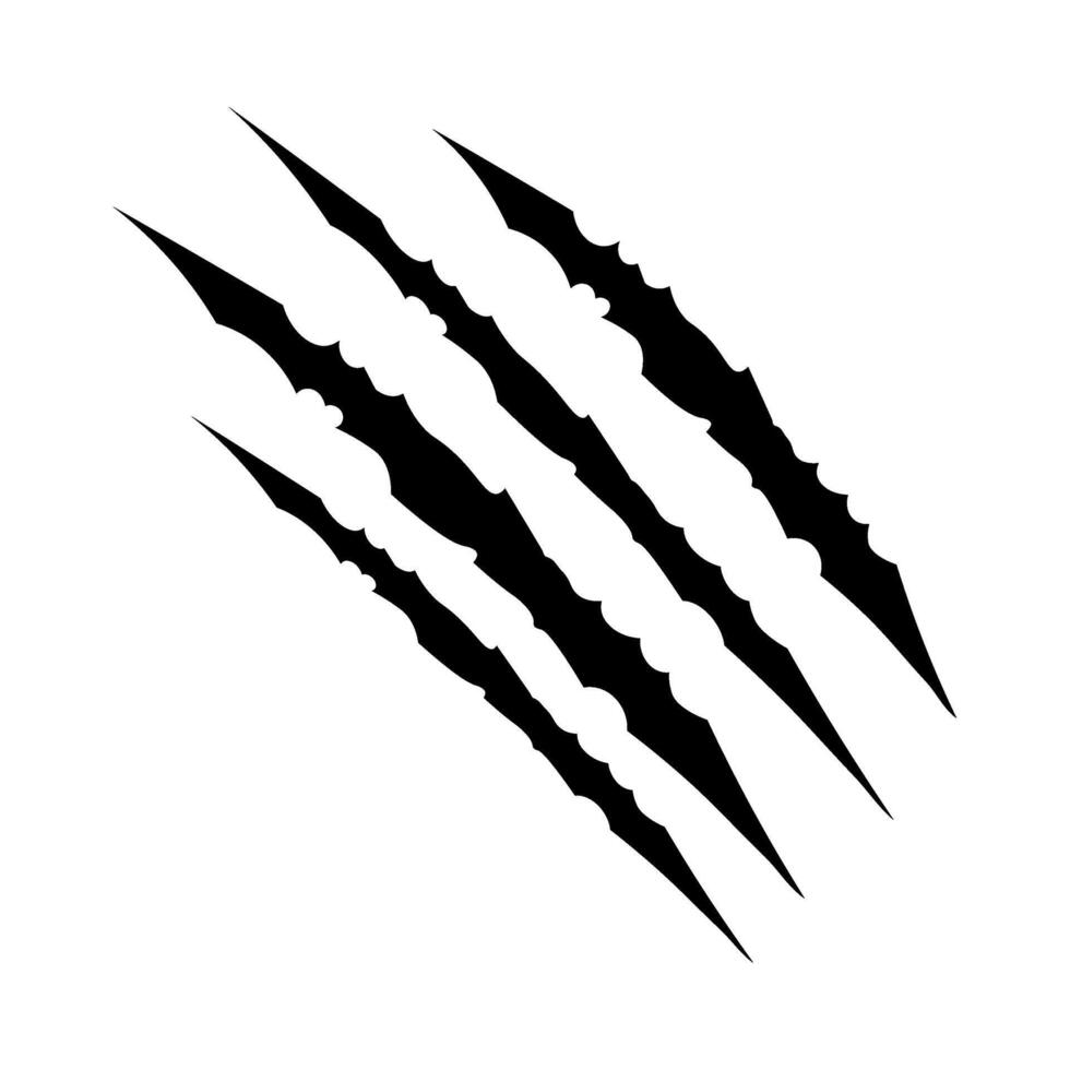 Black claws scratche animal. Wild animal claw marks. design element vector