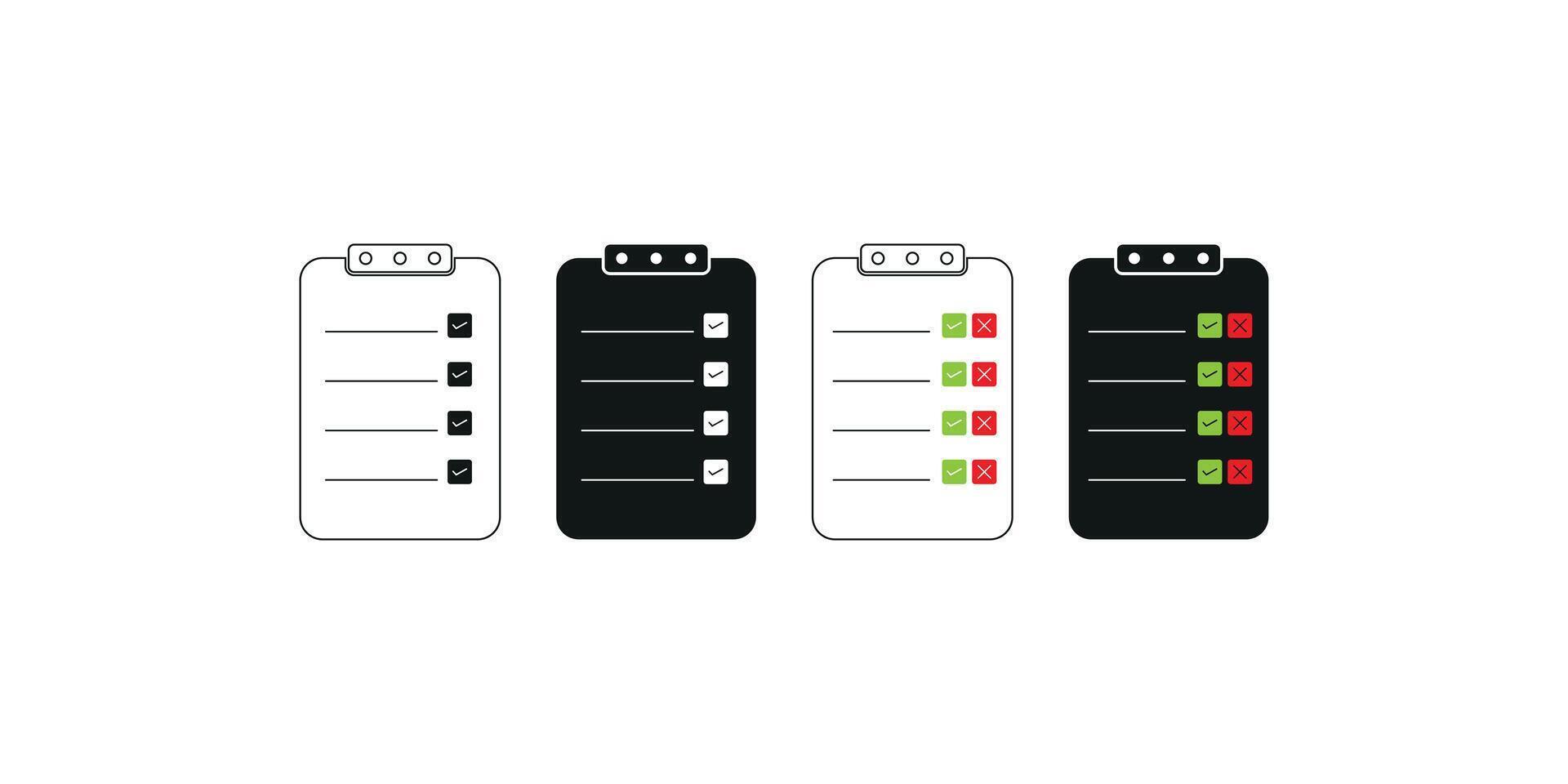 Checklist Board Icon Outline Right or Wrong Style vector