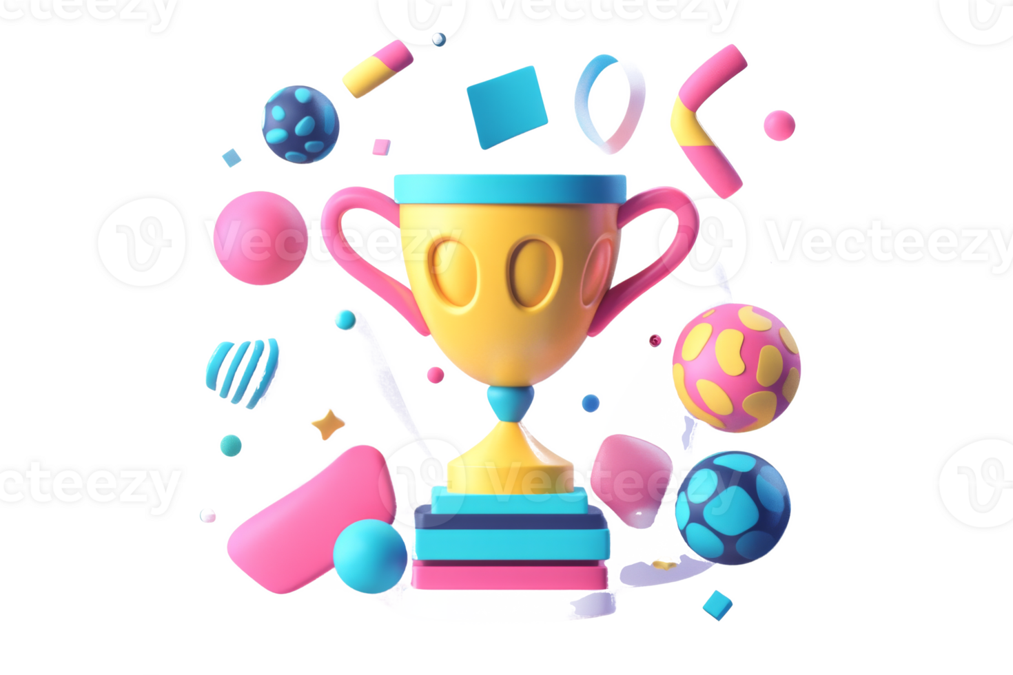 Colorful Abstract Trophy with Shapes png