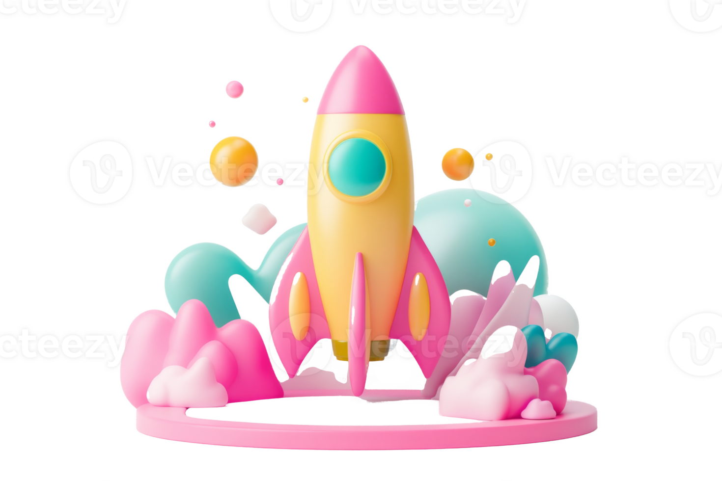 Colorful Rocket Illustration png