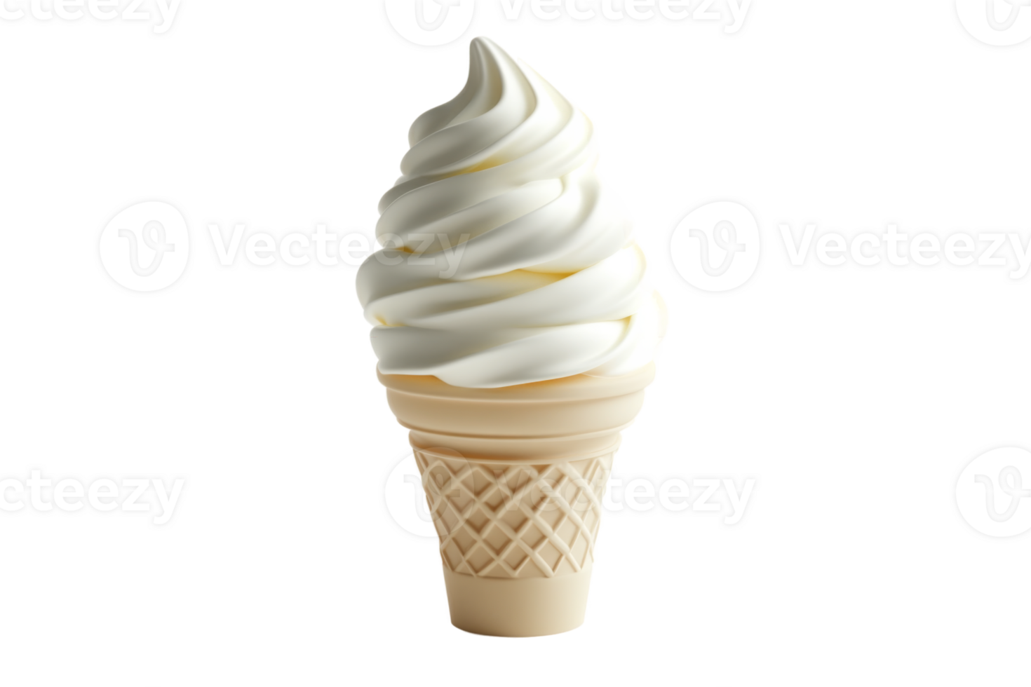 Soft Serve Ice Cream in Cone png