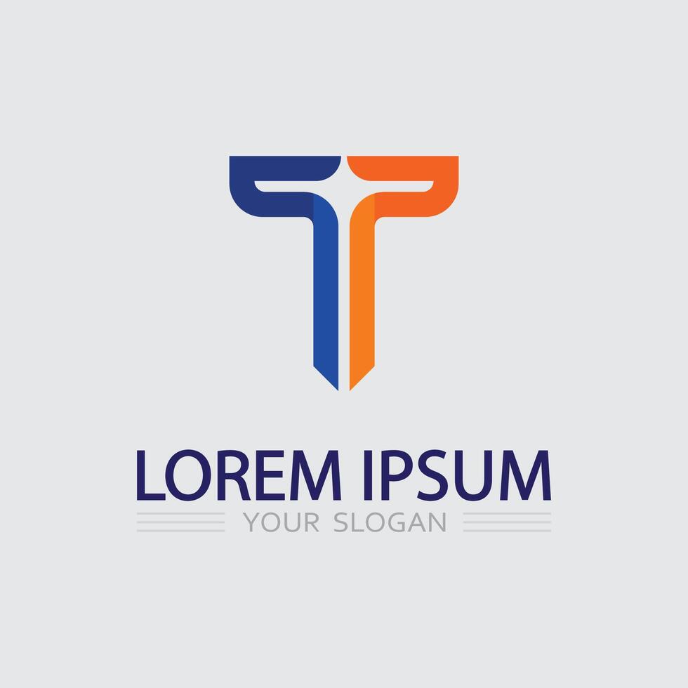 letter T logo image and font T design graphic business vector