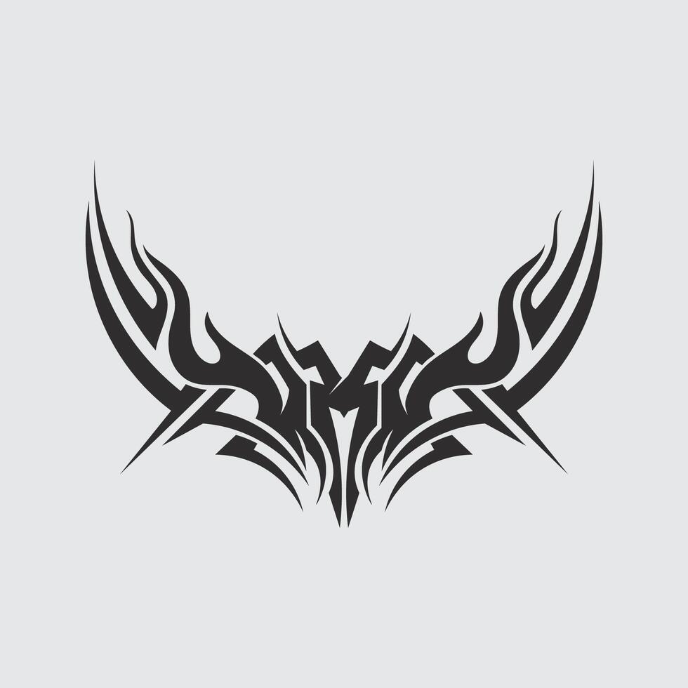 black tribal logo design icon and sign tribal fire vector