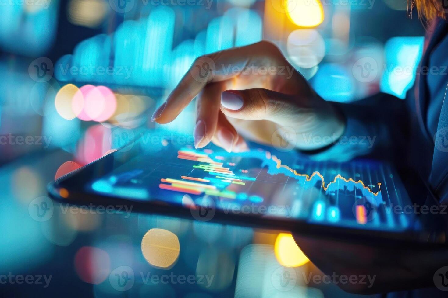 Explore the digital world with a touch. This image of technology in action captures the essence of innovation photo