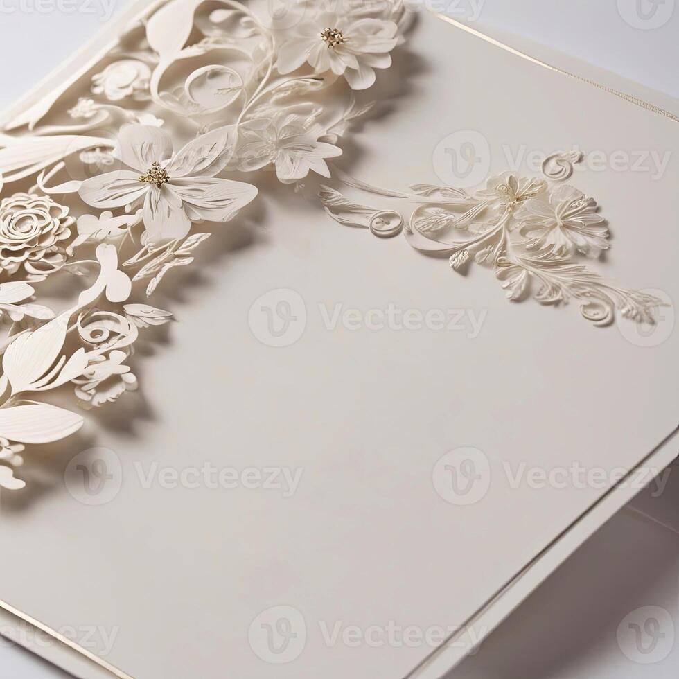 Intricate paper flowers elegantly crafted form a stunning three-dimensional design photo