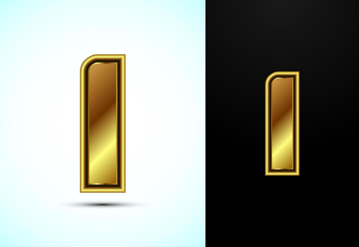 English alphabet I in gold color style. Graphic alphabet symbol for corporate business identity vector