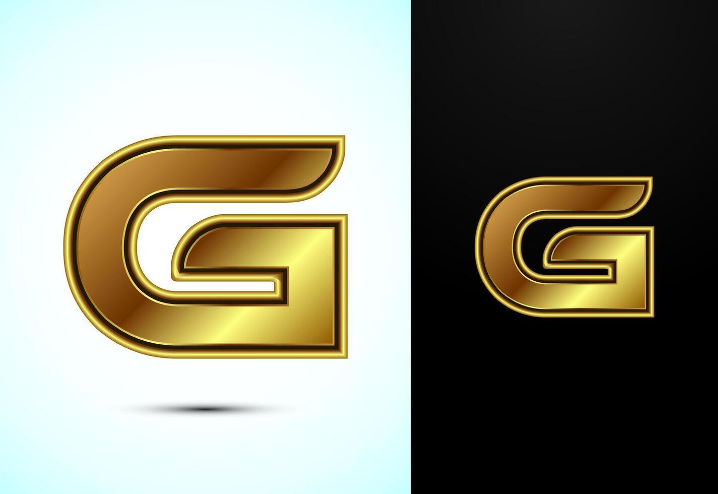 English alphabet G in gold color style. Graphic alphabet symbol for corporate business identity vector