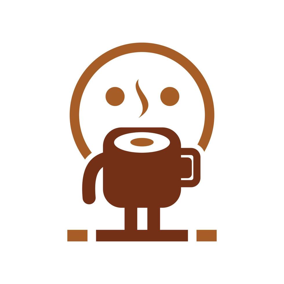 coffee people icon logo design template vector