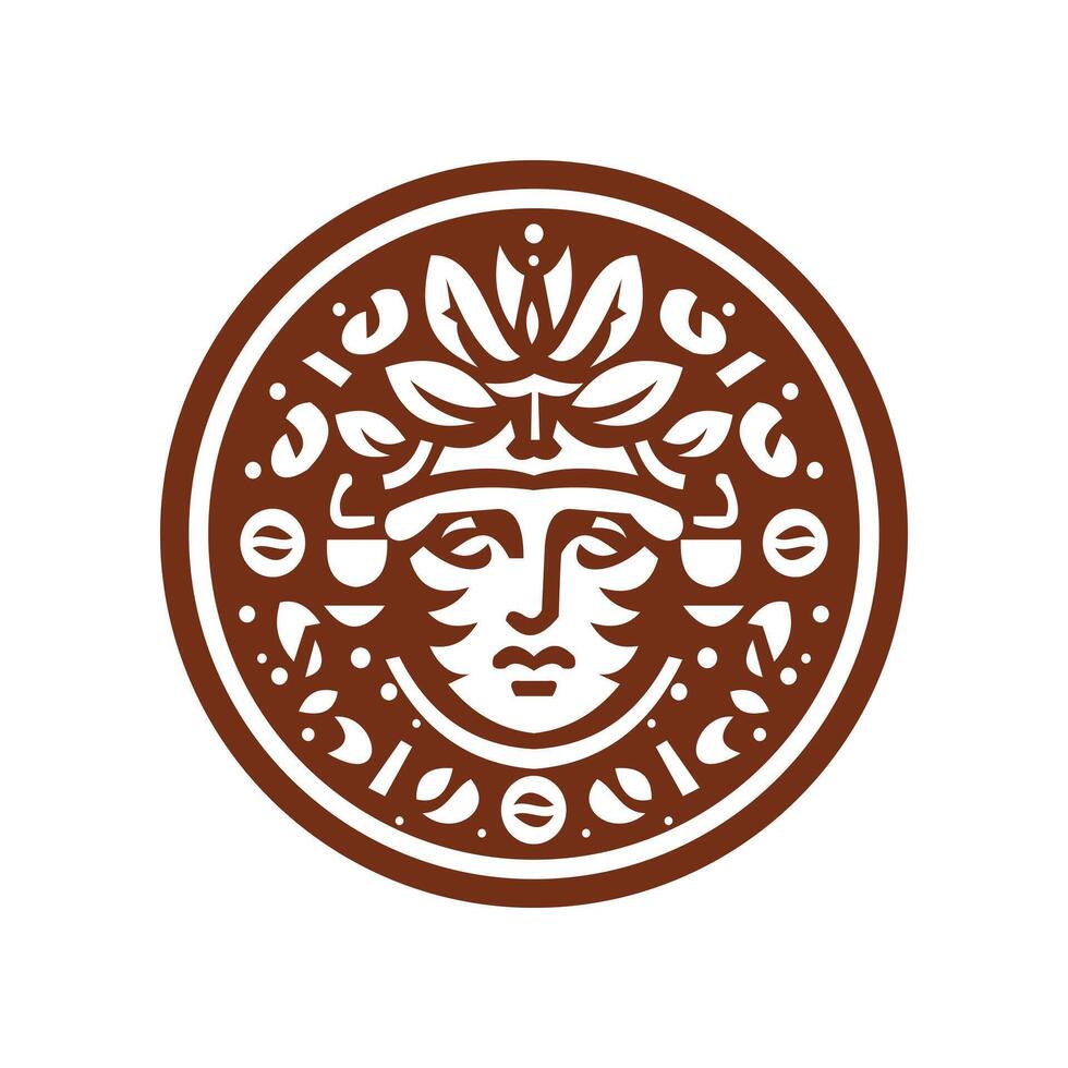 roman human coffee icon logo design template vector