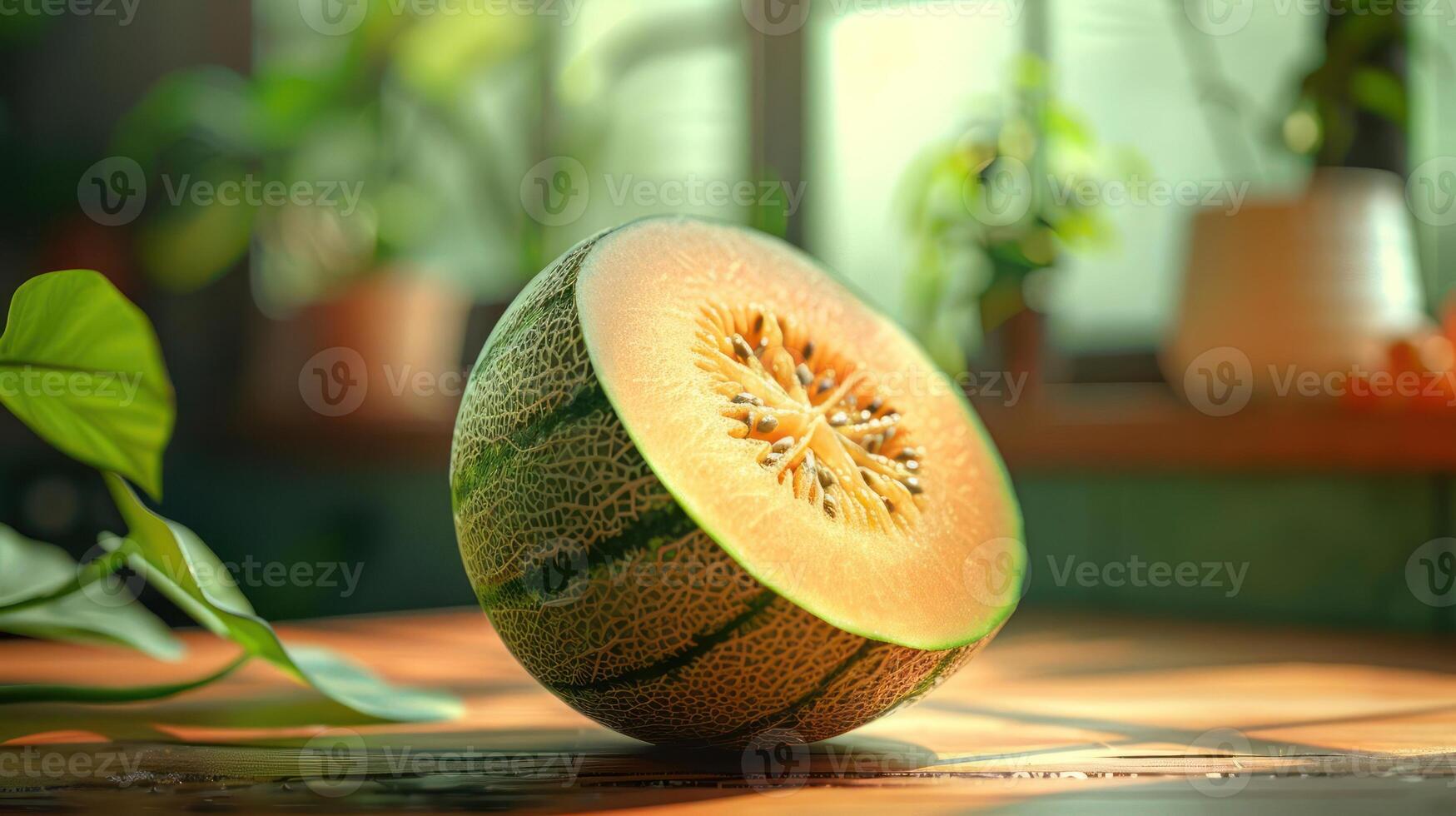 A vibrant image of a fresh pineapple cut in half with juicy flesh visible, photo