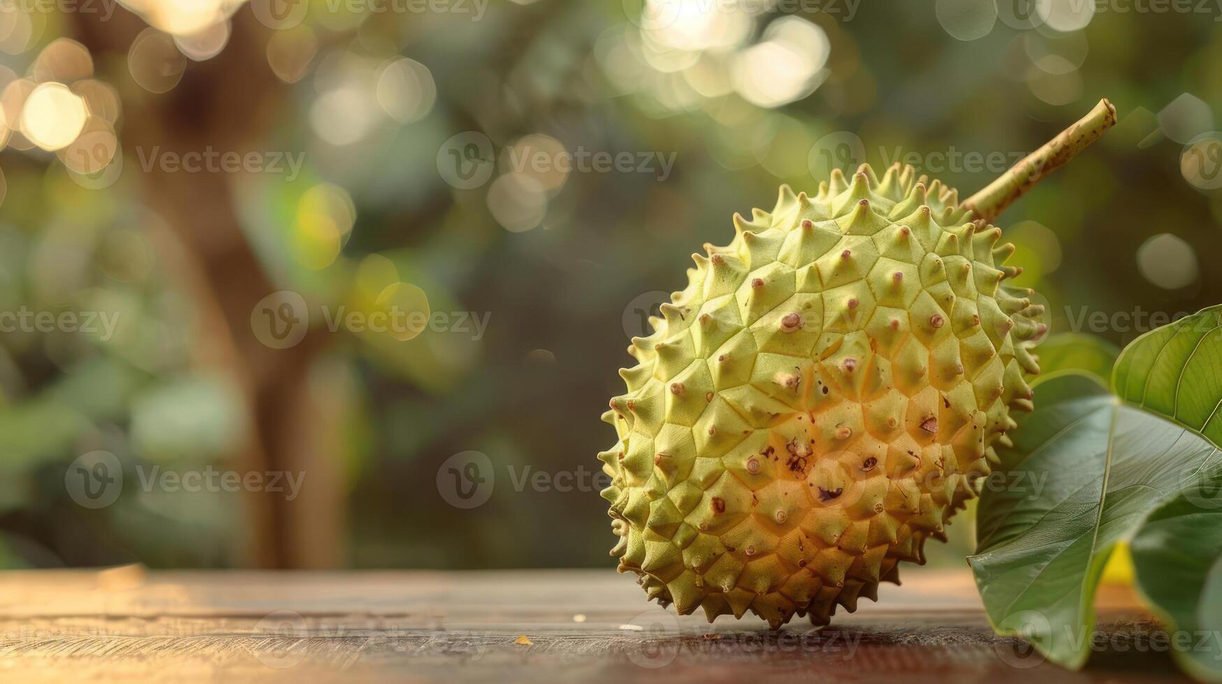 A fruit ball with a hard outer shell and seeds inside, photo