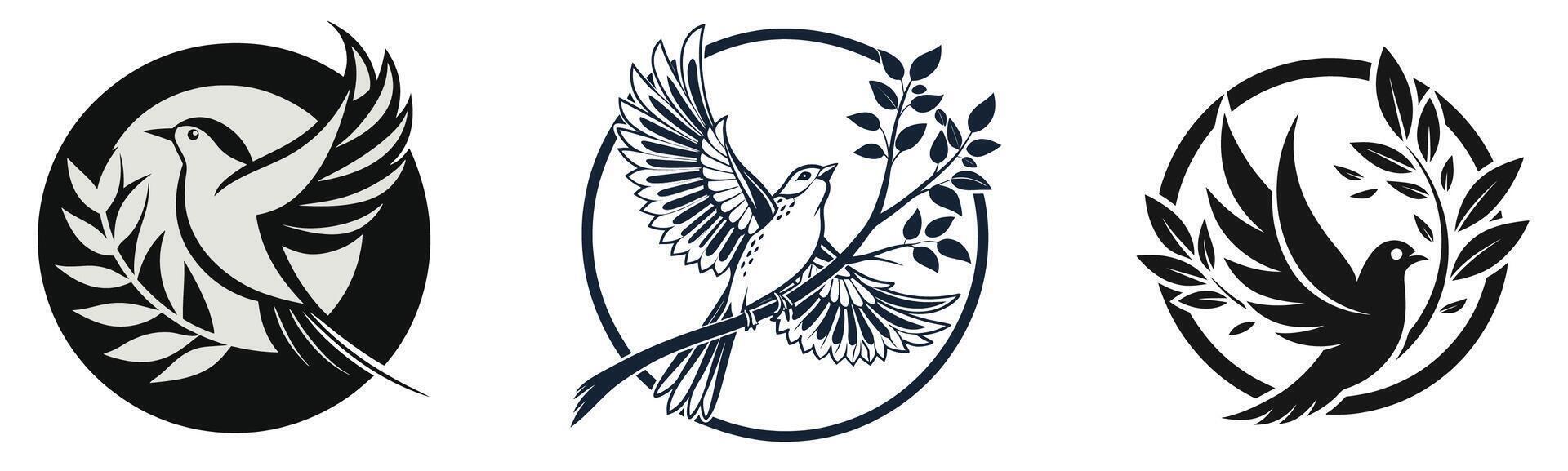 Dynamic Flying Bird Logo Bundle vector