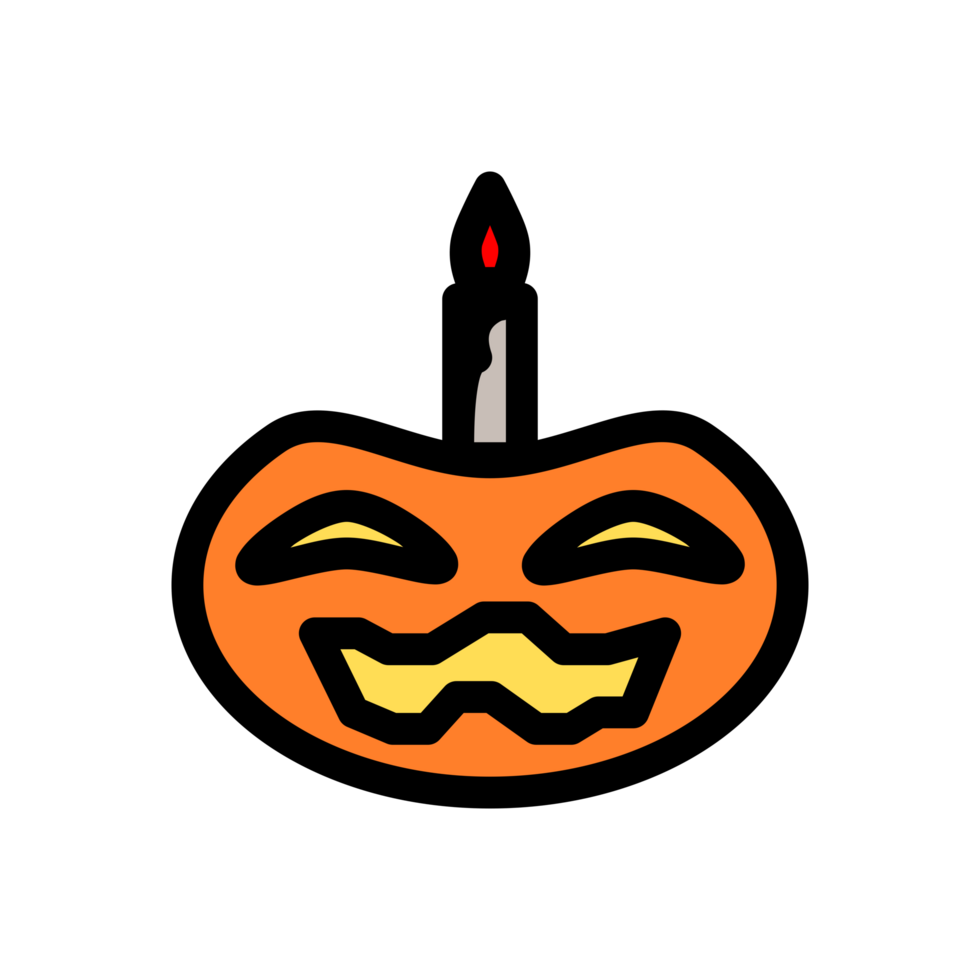 Design Illustration graphic of pumpkin icon with line and color style. Suitable for UI, mobile design, web design, etc. Transparent Background png