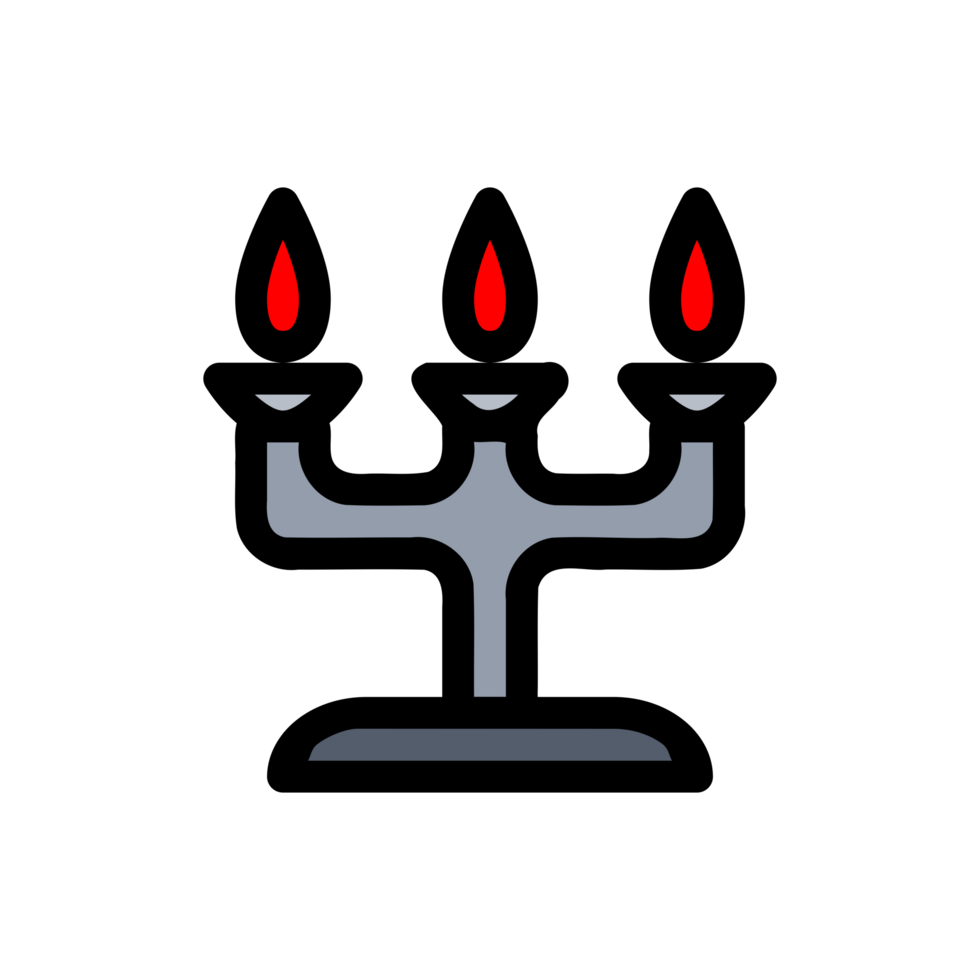 Design Illustration graphic of candle light icon with lie and color style. Suitable for UI, mobile design, web design, etc. Transparent Background png