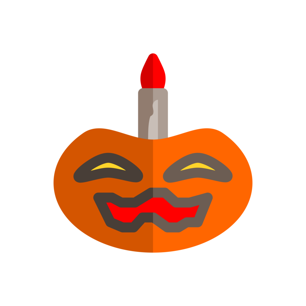 Design Illustration graphic of pumpkin icon with flat style. Suitable for UI, mobile design, web design, etc. Transparent Background png
