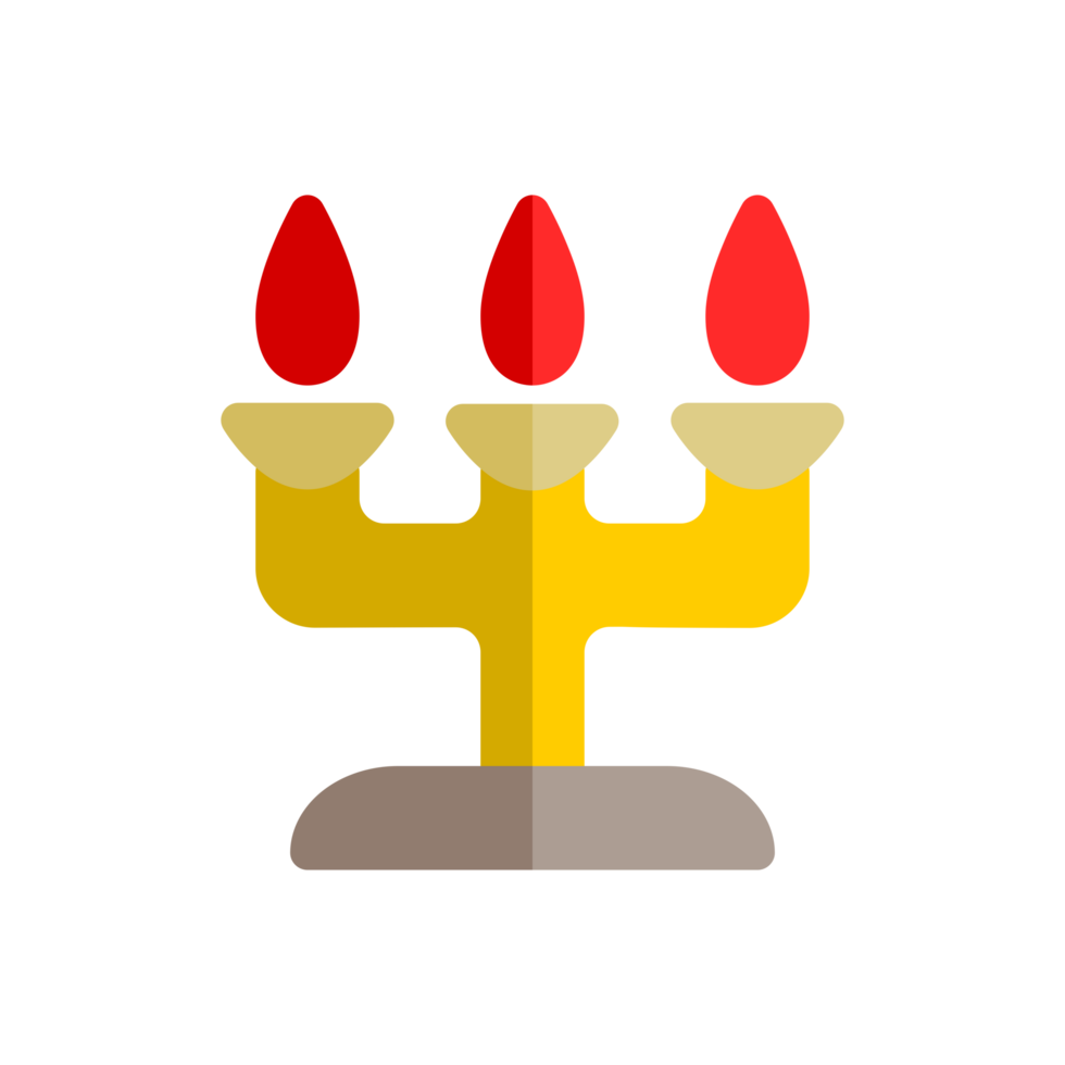 Design Illustration graphic of candle light icon with flat style. Suitable for UI, mobile design, web design, etc. Transparent Background png