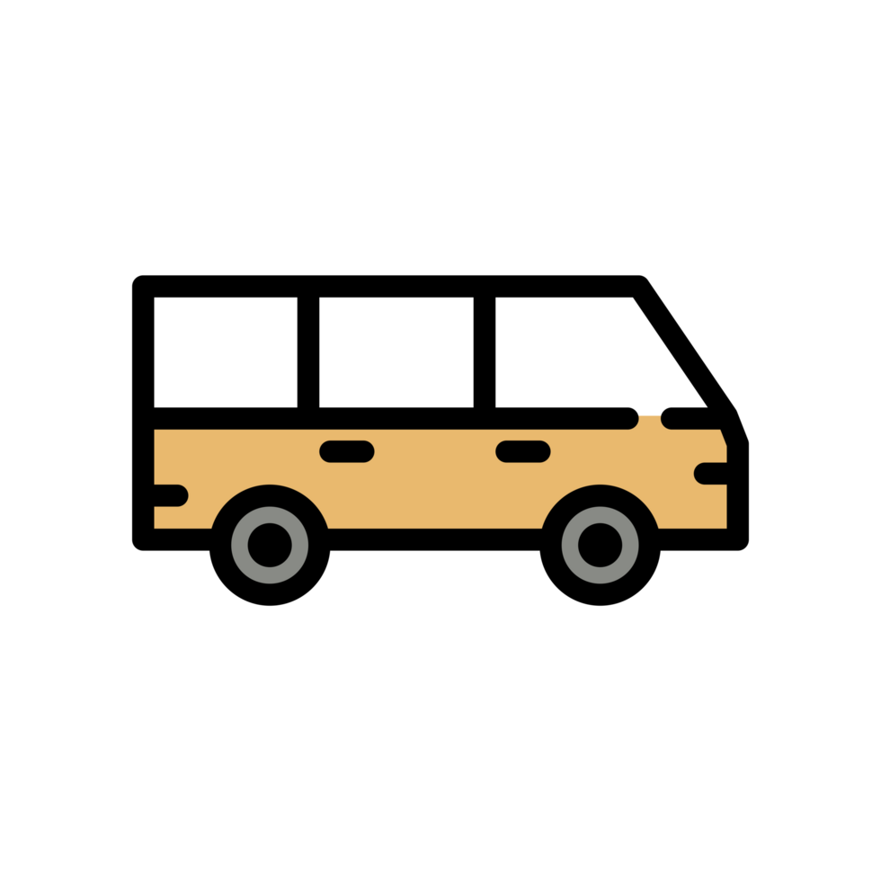 Design Illustration graphic of van car icon with line and color style. Suitable for UI, mobile design, web design, etc. Transparent Background png