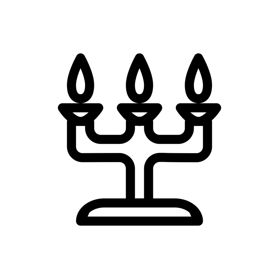 Design Illustration graphic of candle light icon with line style. Suitable for UI, mobile design, web design, etc. Transparent Background png