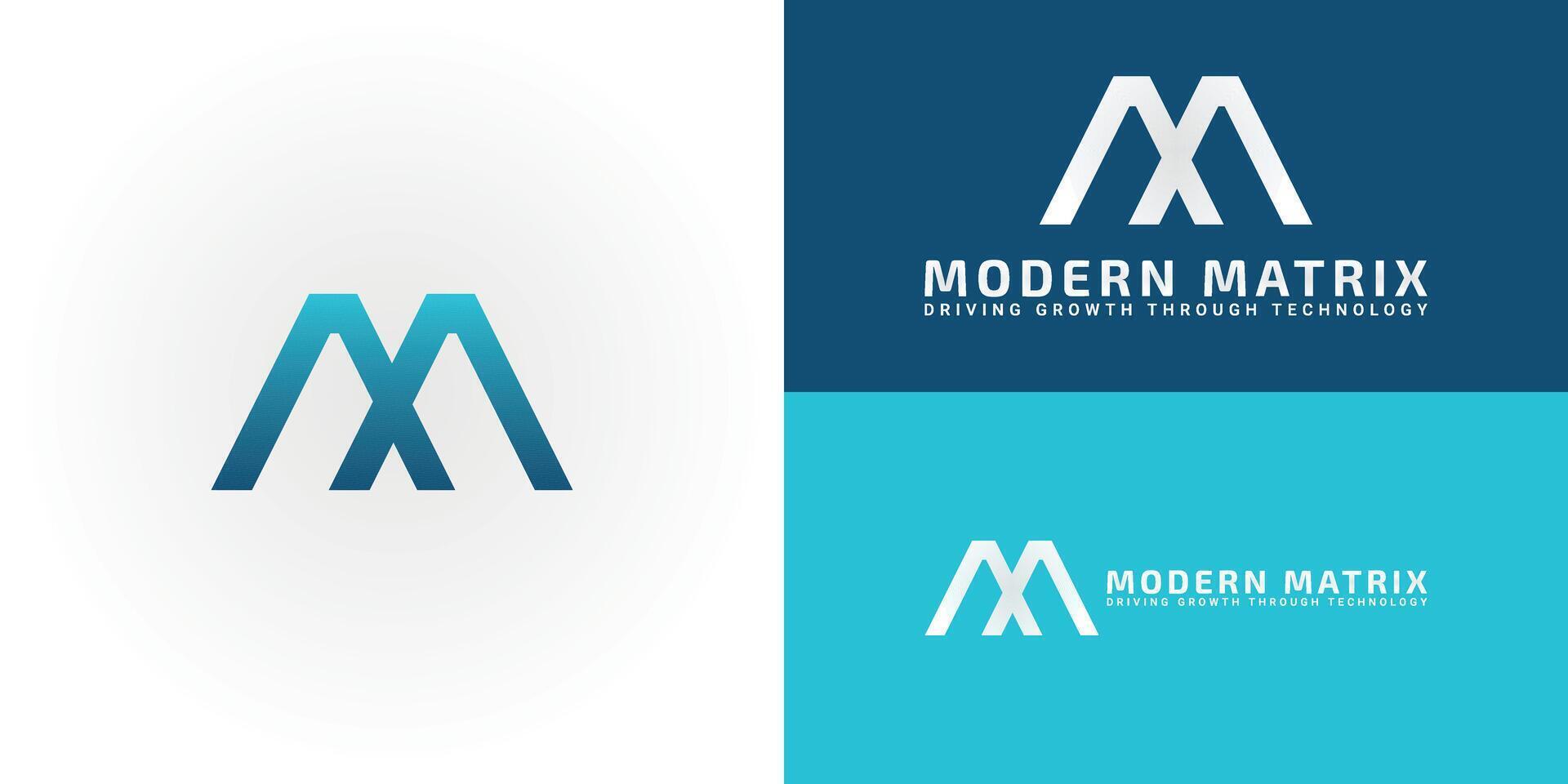 The dynamic logo design features the initials MM elegantly intertwined, creating a unique, striking symbol. It is ideal for tech companies, IT firms, and businesses that leverage technology for growth vector