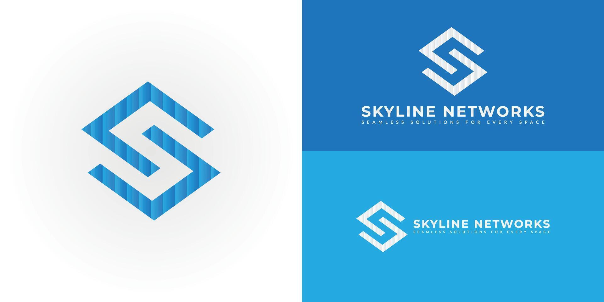 The sophisticated logo design elegantly intertwines the initials S and N, creating a unique and visually striking symbol that evokes a sense of stability, growth, and professionalism. vector