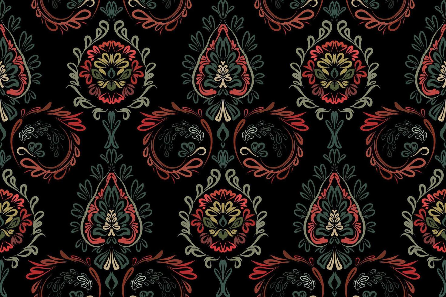 Romantic Boho floral pattern, Persian pattern Indian floral pattern, Illustrasion ,Design for fashion , fabric, textile, wallpaper , wrapping and all prints vector