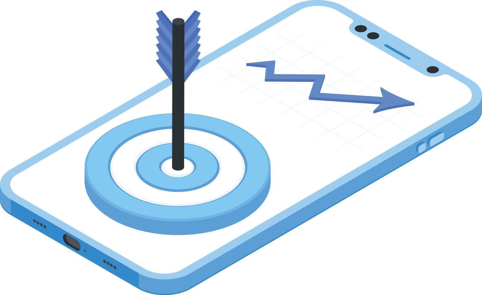 Target Achievement and Business Goal Isometric Icon vector
