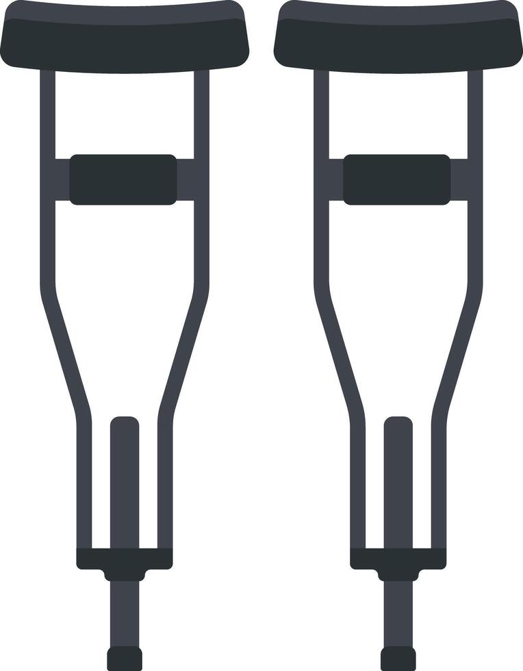 Crutches Flat Icon vector